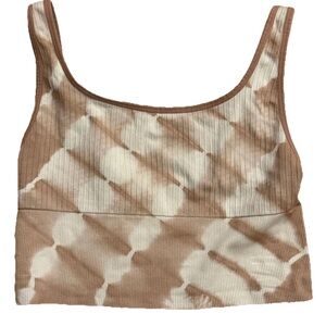 Pink Victoria’s Secret Seamless Sports Bra Medium Light Lined Racerback Tie Dye